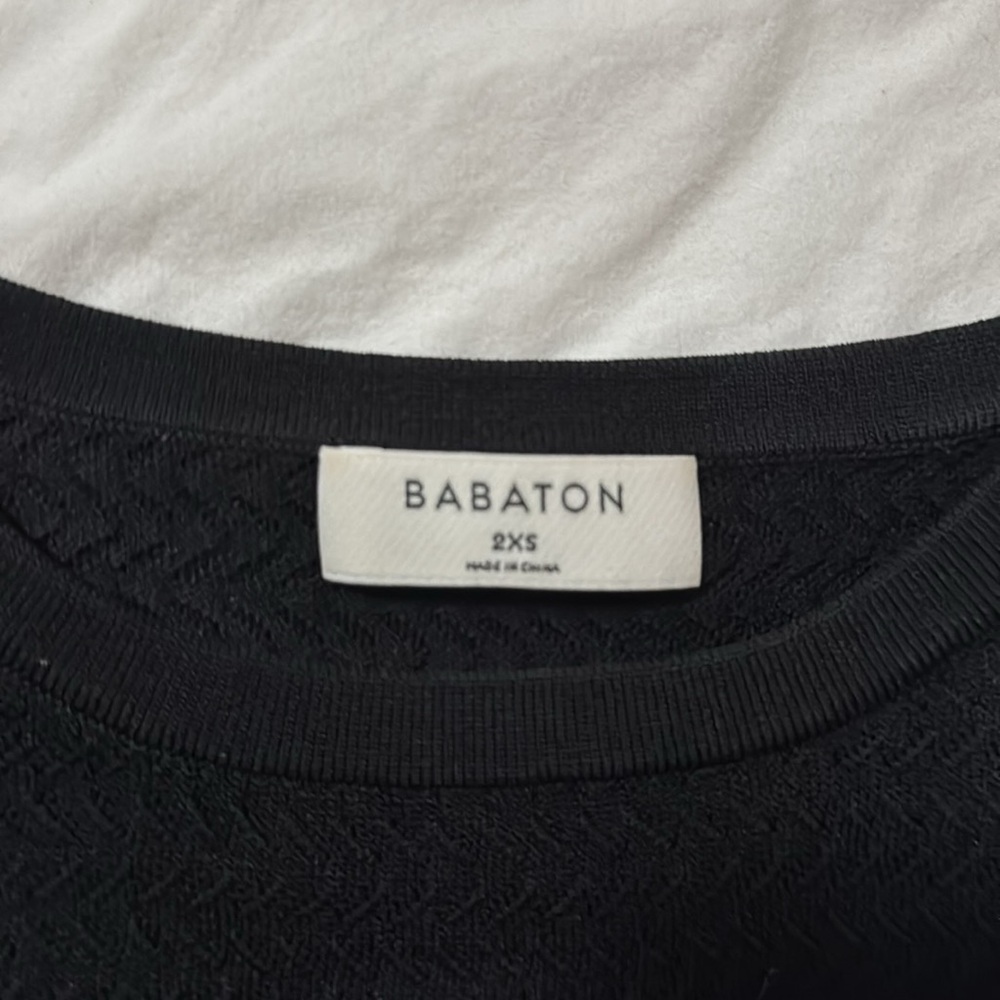 Babaton Black Pointelle Knit Tank Top - Size 2XS - Picture 4 of 4